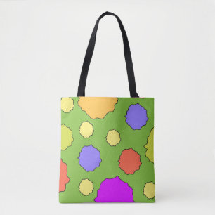 Bunte geometrische Retro-Funky-Kreise-Tragetasche Tasche