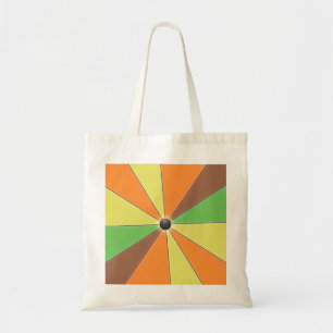 Bunte geometrische Strahlen orange Tragetasche