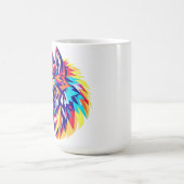 Bunte geometrische Wolfstasse Kaffeetasse (Mittel)