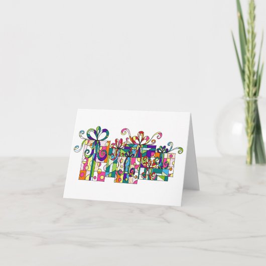 Bunte Geschenke Notecard (Vorderseite)