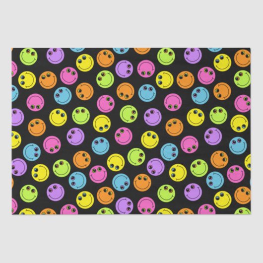 Bunte Gesichter auf Schwarzem Seidenpapier (Vorderseite)