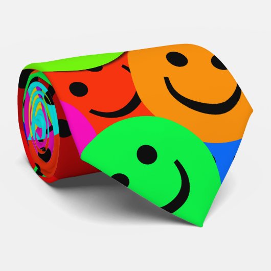 BUNTE GESICHTER KRAWATTE (Gerollt)