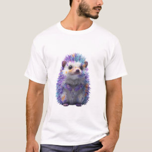 Bunte gespritzte Igelmänner mit Farbe T-Shirt