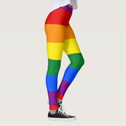 Bunte gestreifte Regenbogenflaggen-Leggings Leggings (Rechts)