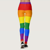 Bunte gestreifte Regenbogenflaggen-Leggings Leggings (Rückseite)