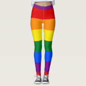 Bunte gestreifte Regenbogenflaggen-Leggings Leggings (Vorderseite)