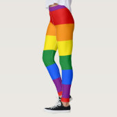Bunte gestreifte Regenbogenflaggen-Leggings Leggings (Links)