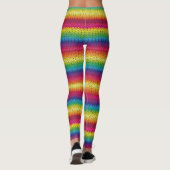 Bunte gestrickte Regenbogen-Effekt-Leggings Leggings (Rückseite)