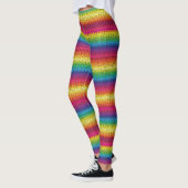 Bunte gestrickte Regenbogen-Effekt-Leggings Leggings (Links)
