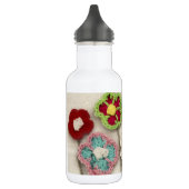 bunte gewirkte Blumen Edelstahlflasche (Links)