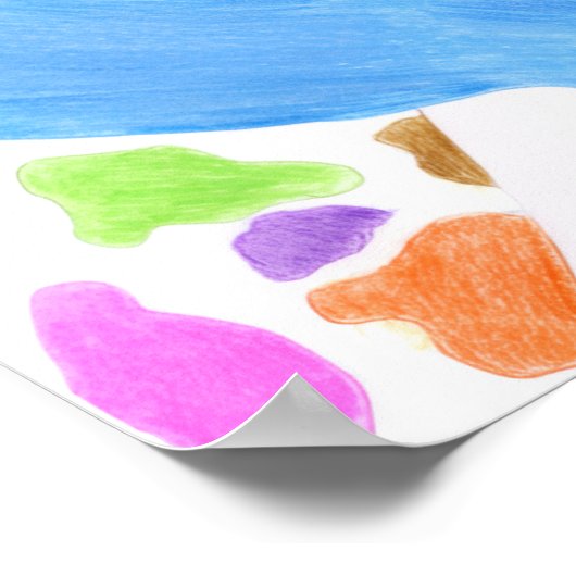 Bunte Giraffe Poster (Ecke)
