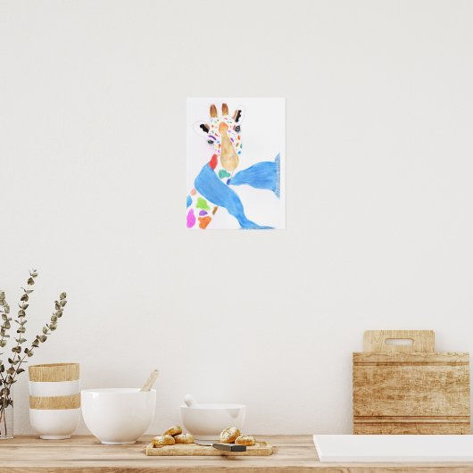 Bunte Giraffe Poster (Küche)