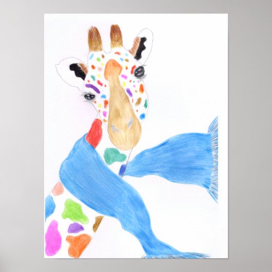 Bunte Giraffe Poster (Vorne)