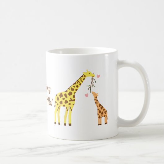 Bunte Giraffen-Mama und Baby-Kalb für Kinder Kaffeetasse (Rechts)