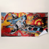 Bunte Giraffen-Pop-Art-Kunst Strandtuch (Vorderseite)