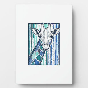 Bunte Giraffenporträt-Vintage-Stich-Vektorgrafik Fotoplatte