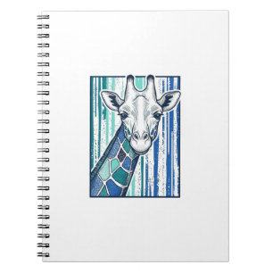 Bunte Giraffenporträt-Vintage-Stich-Vektorgrafik Notizblock