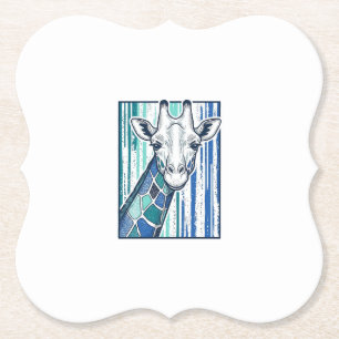 Bunte Giraffenporträt-Vintage-Stich-Vektorgrafik Untersetzer