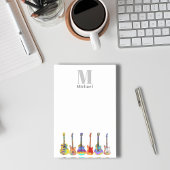 Bunte Gitarren Monogramm Post-it Klebezettel