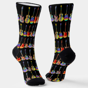Bunte Gitarren Musiker Socken