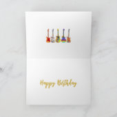 Bunte Gitarren zum Geburtstag glücklich Karte (Innenseite)