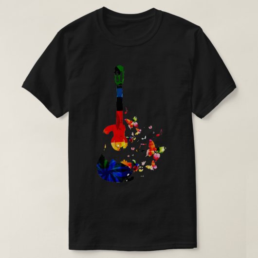 bunte Gitarrenkunst T-Shirt (Design vorne)