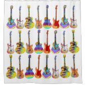 Bunte Gitarrenmuster Duschvorhang (Vorderseite)