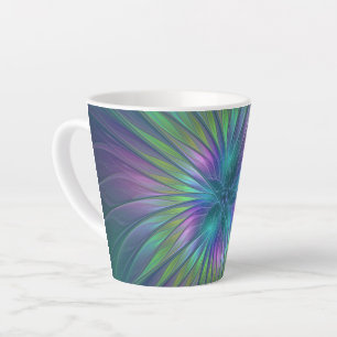 Bunte glänzende Fantasy-Blumen-Abstrakte Fraktal-K Milchtasse