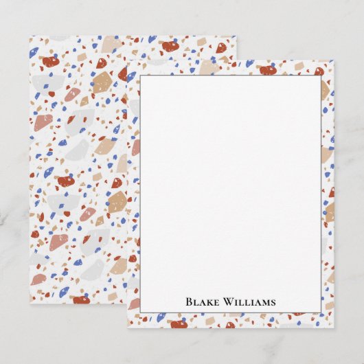 Bunte Glas-Chips Terrazzo-Muster Rahmen Mitteilungskarte (Vorne/Hinten)