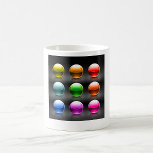 Bunte Glasbälle Tasse