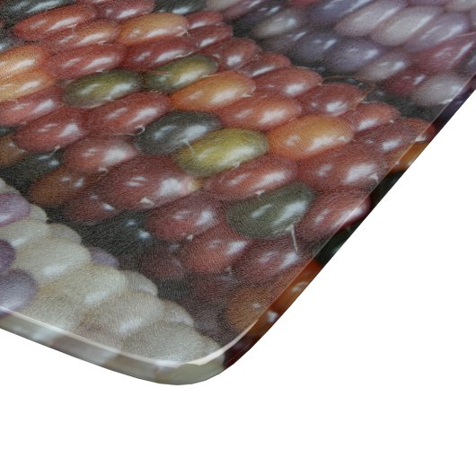 Bunte Glasedelstein-Maiskörner Schneidebrett (Ecke)