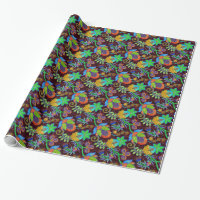 Bunte Glasperlen schauen Retro Blumenmuster 2a