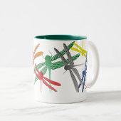 Bunte Gleiten-Libellen-Tasse Zweifarbige Tasse (VorderseiteRechts)
