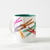 Bunte Gleiten-Libellen-Tasse Zweifarbige Tasse (Vorderseite Links)