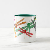 Bunte Gleiten-Libellen-Tasse Zweifarbige Tasse (Mittel)