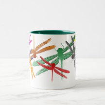 Bunte Gleiten-Libellen-Tasse