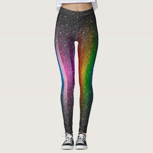 Bunte Glitzer-Glitzern-Leggings Leggings (Vorderseite)