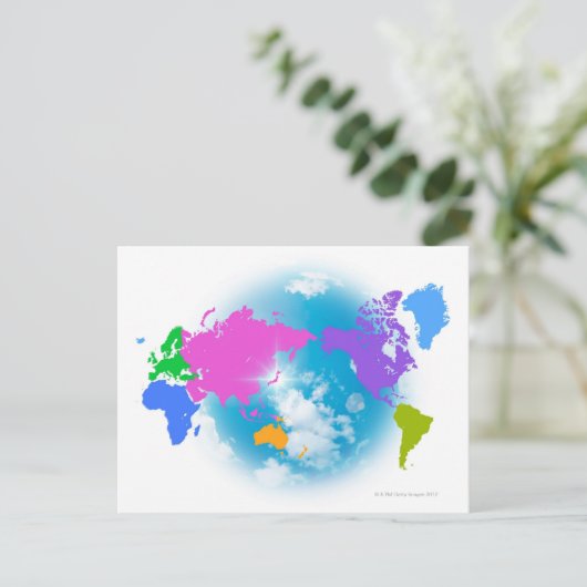 Bunte globale Karte (Stehend Vorderseite)