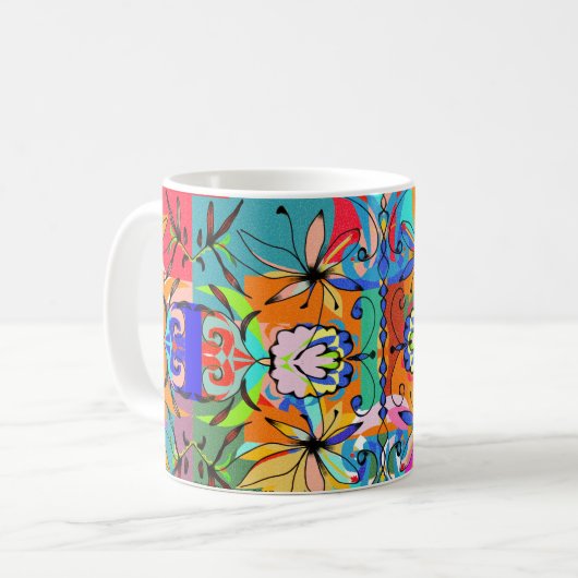 Bunte Glück-Tasse Kaffeetasse (Vorderseite Links)