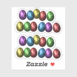 Bunte glückliche Ostereier Aufkleber