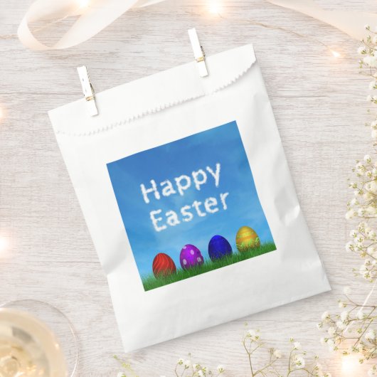 Bunte glückliche Ostereier Geschenktütchen (Ausgeschnitten)