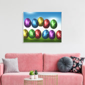 Bunte glückliche Ostereier Leinwanddruck (Insitu (Wohnzimmer))