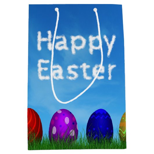 Bunte glückliche Ostereier Mittlere Geschenktüte (Vorderseite)