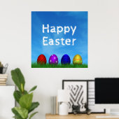 Bunte glückliche Ostereier Poster (Heimbüro)