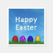 Bunte glückliche Ostereier Serviette (Vorderseite)