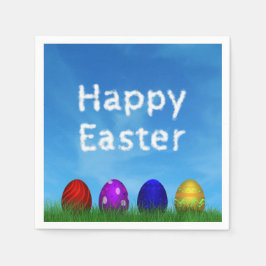 Bunte glückliche Ostereier Serviette