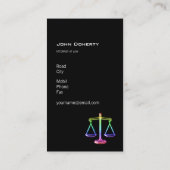 Bunte glühende Skalen des Rechtsanwalts der Visitenkarte (Rückseite)