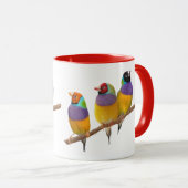 Bunte gouldische Finken in Pastellen Tasse (VorderseiteRechts)