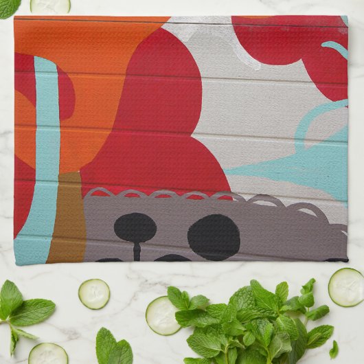 Bunte Graffiti Handtuch (Gefaltet)