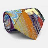 Bunte Graffiti Krawatte (Gerollt)